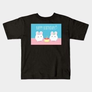 Happy Birthday Party Cute Bunnies Kids T-Shirt